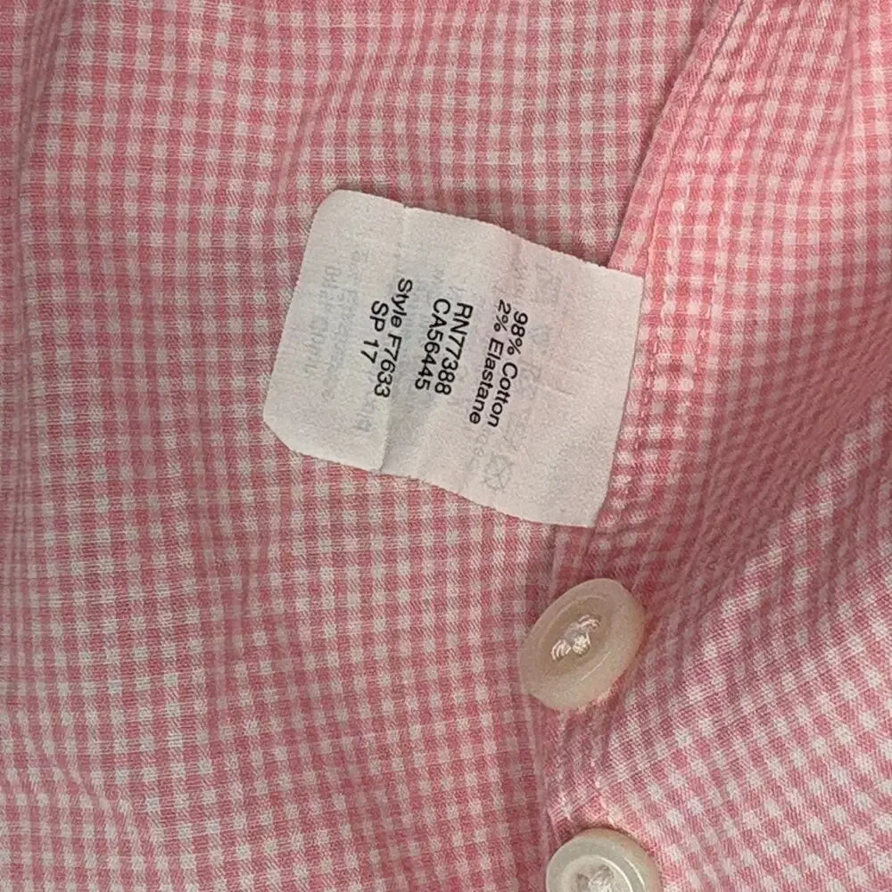 J. Crew Thompson Light Pink Gingham Long‎ Sleeve Dress Shirt Mens Sz XL